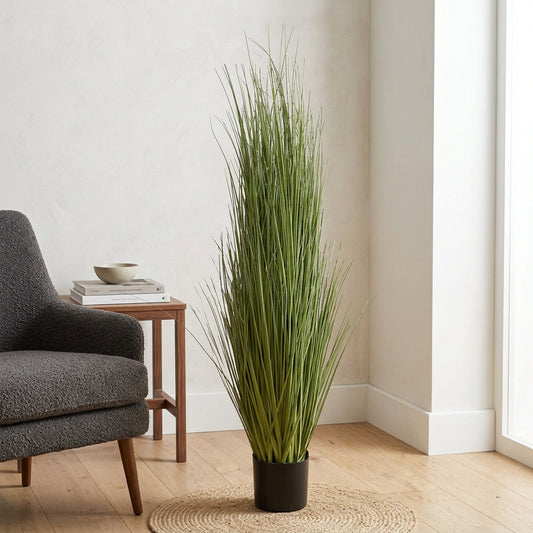 Artificial Tall Grass Plant 135 cm with Pot – Real Touch Large Faux Greenery for Home & Outdoor Décor