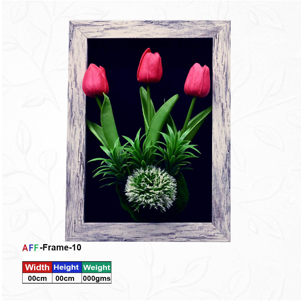 Wall-Mounted Rectangle Wooden Artificial Flower Frame-40X23 cm | (AFF-Frame-10) 40 / 23 / 550