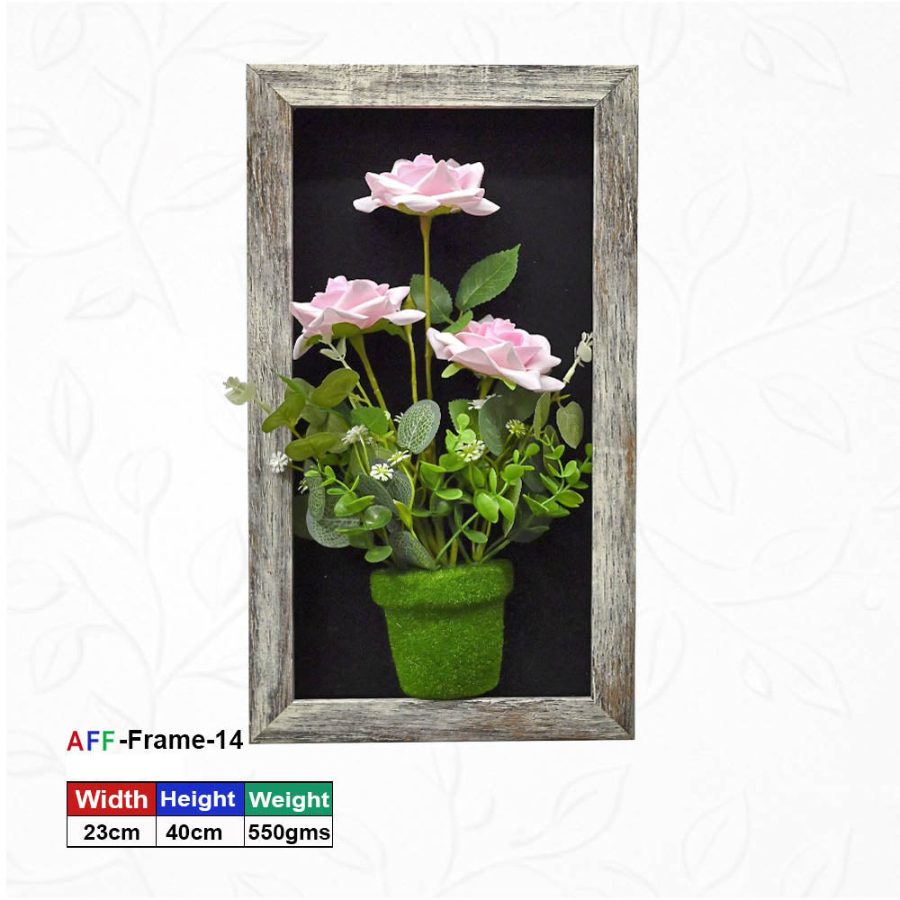 Wall-Mounted Rectangle Wooden Artificial Flower Frame-40X23 cm