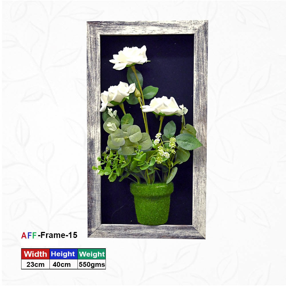 Wall-Mounted Rectangle Wooden Artificial Flower Frame-40X23 cm