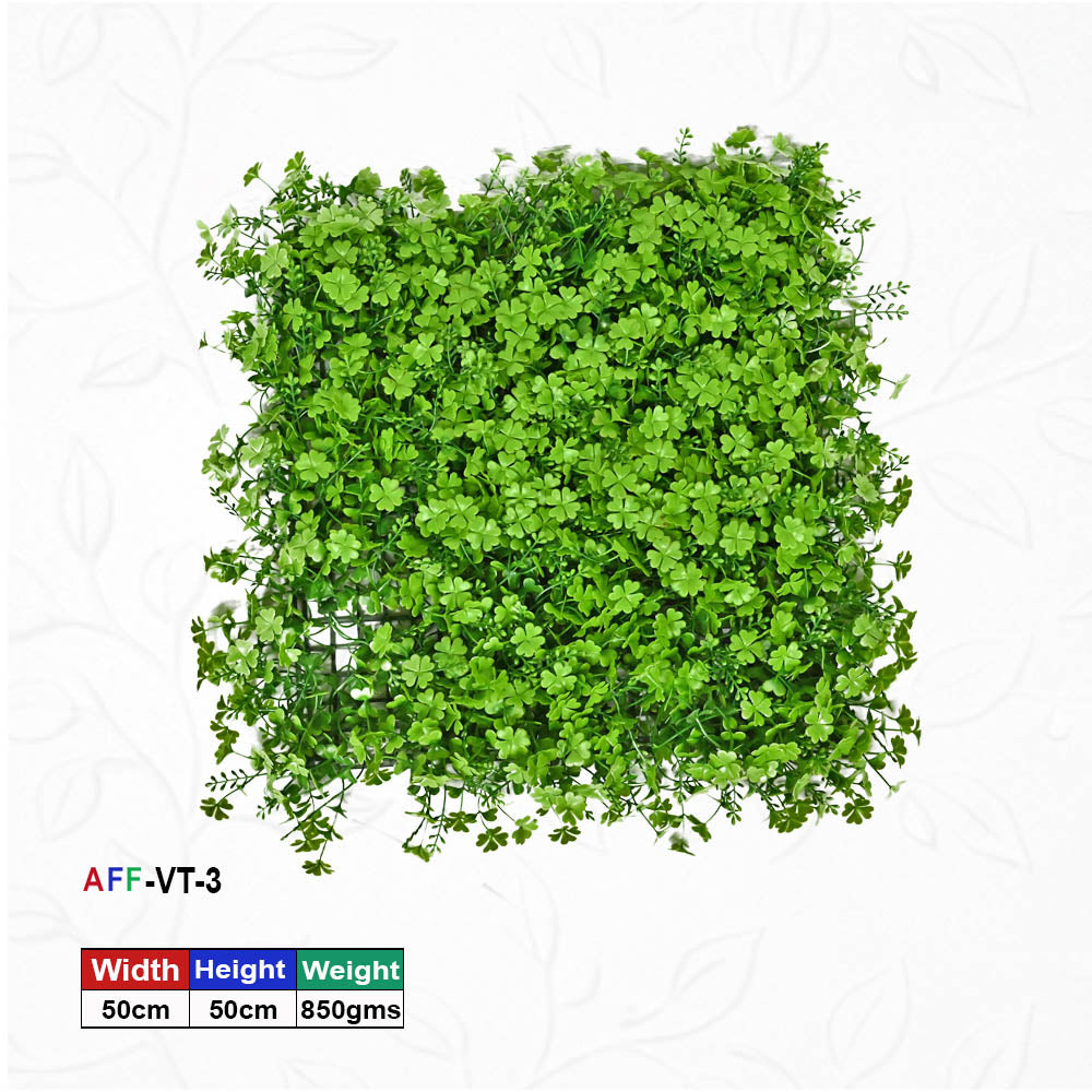 Artificial Flower Factory Premium Artificial Clover Leaf Hedge Wall Panel (50x50 cm) – High-Density Greenery Backdrop for Vertical Garden, Privacy Fence, Home Decor & Office Interiors