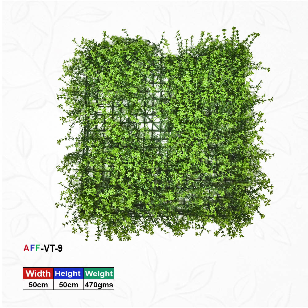 Artificial Flower Factory Premium Artificial Clover Grass Wall Panel (50x50 cm) – Minimalist Greenery Backdrop for Home Decor, Office Accent & Balcony Privacy Screen