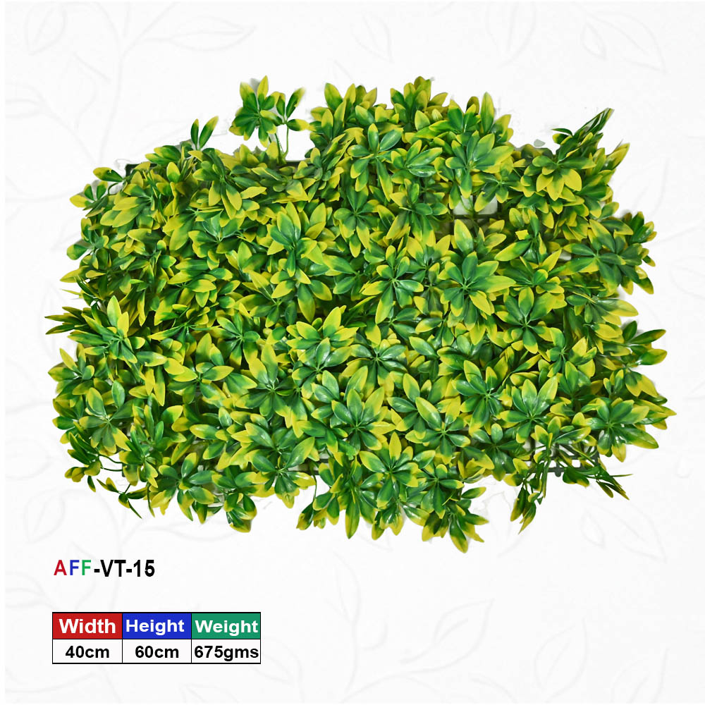 Artificial Flower Factory Premium Artificial Dual-Tone Schefflera Wall Panel (40x60 cm) – Tropical Foliage Backdrop for Home Decor, Office Accents & Balcony Privacy