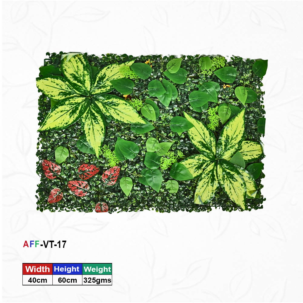 Artificial Flower Factory Premium Artificial Mixed Tropical Foliage Wall Panel (40x60 cm) – Exotic Botanical Backdrop for Home Decor, Office Accents & Balcony Privacy Screen