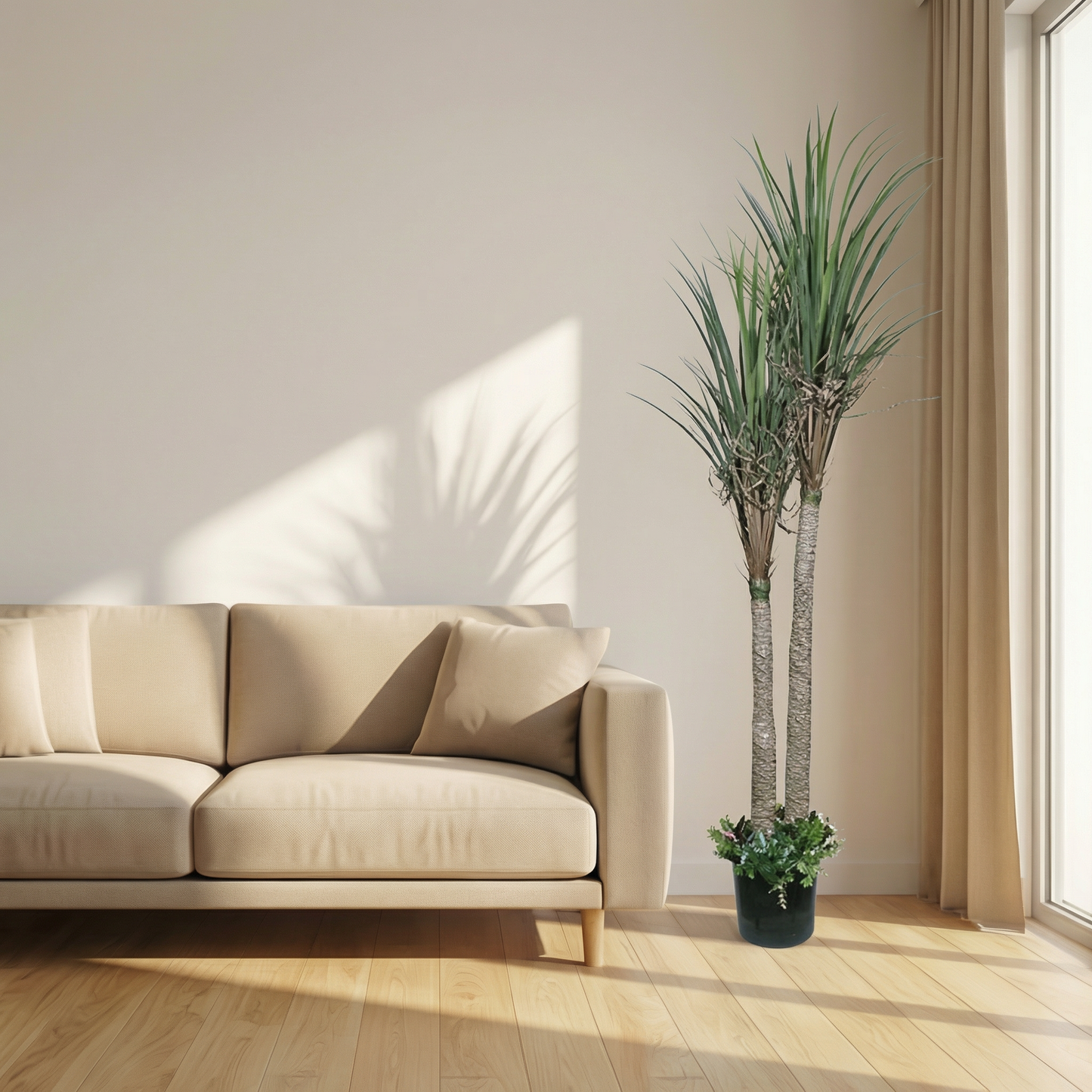 Artificial Plant Dual-Stem Dracaena Potted Tree