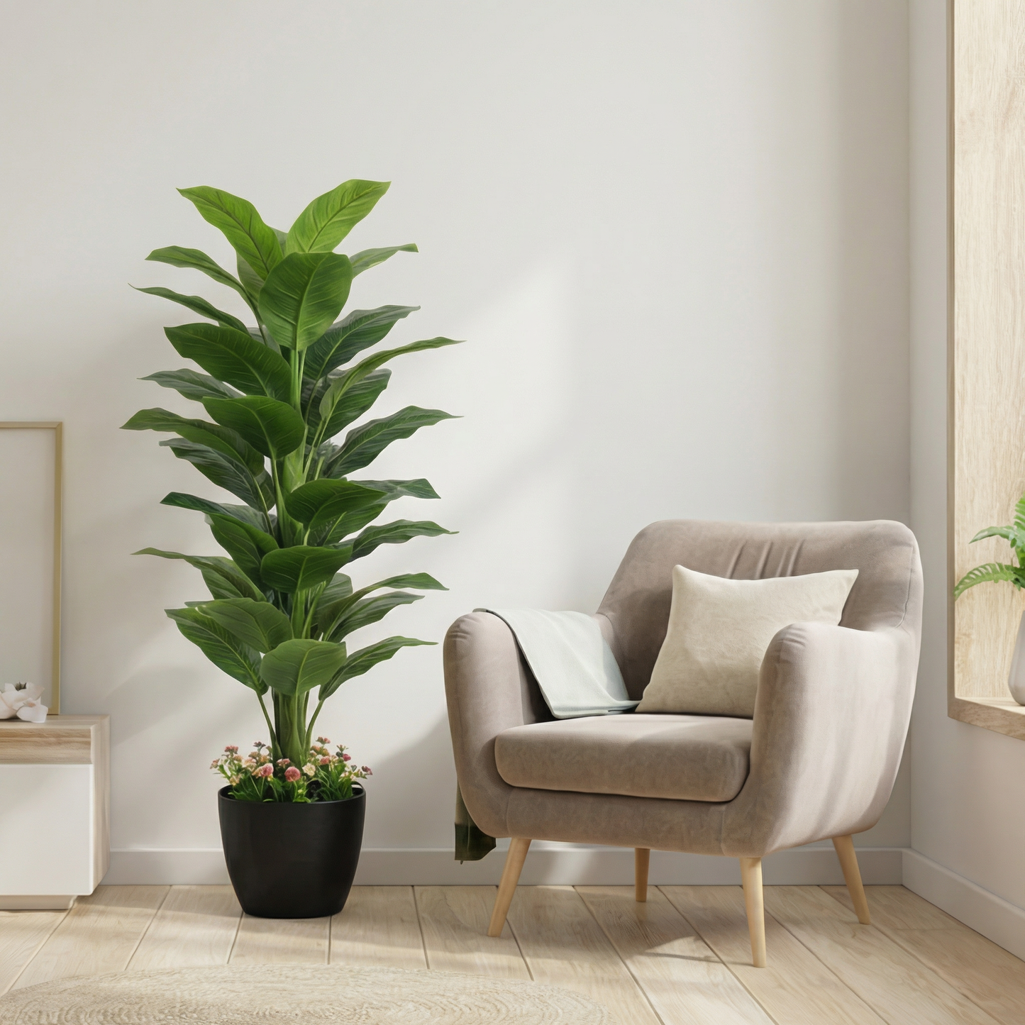 Artificial Plant Alocasia Multi-Stem Potted Tree