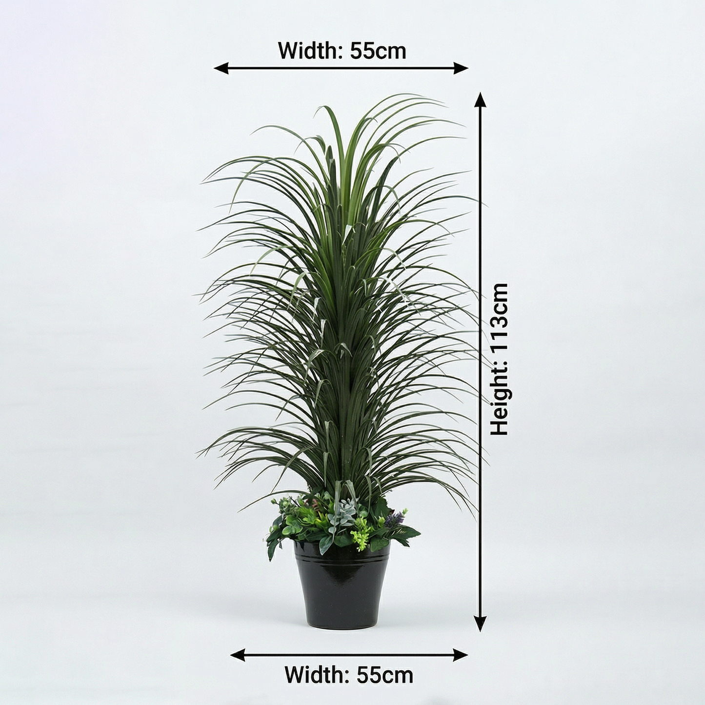 Artificial Plant Fountain Grass with Mixed Floral Base