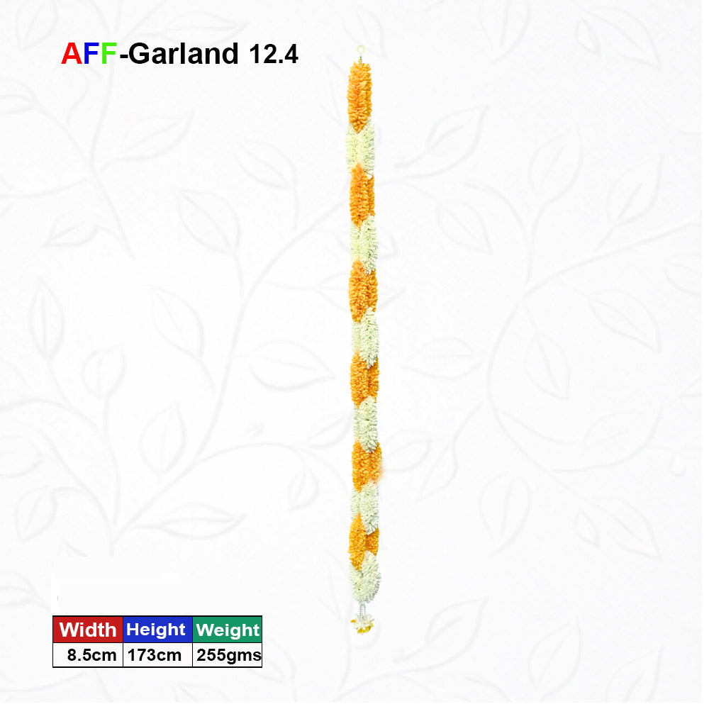 Artificial Flower Garland Sakad Ladi orange & White | AFF-Garland-12.4 | Price Rs.750/Piece