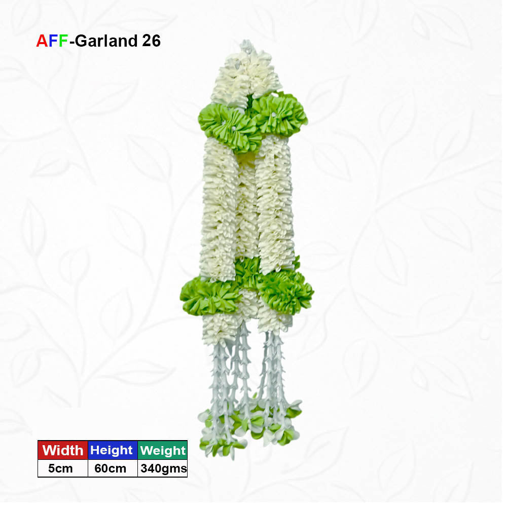 Artificial Mogra ladi with 2 Green Flower | AFF-Garland-26
