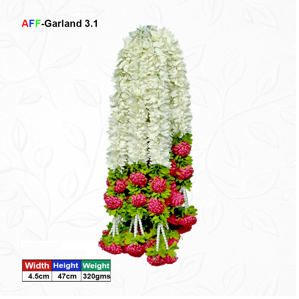 Artificial Flower Garland with pearl | AFF-Garland-3.1 | Price Rs.1200/10pcs