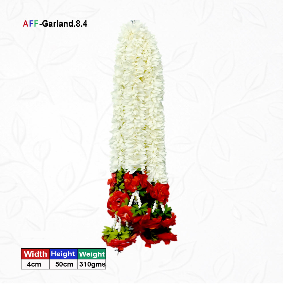 Artificial Flower Garland with Rose Pearl | AFF-Garland-8.4 | Price Rs.1200/10pcs