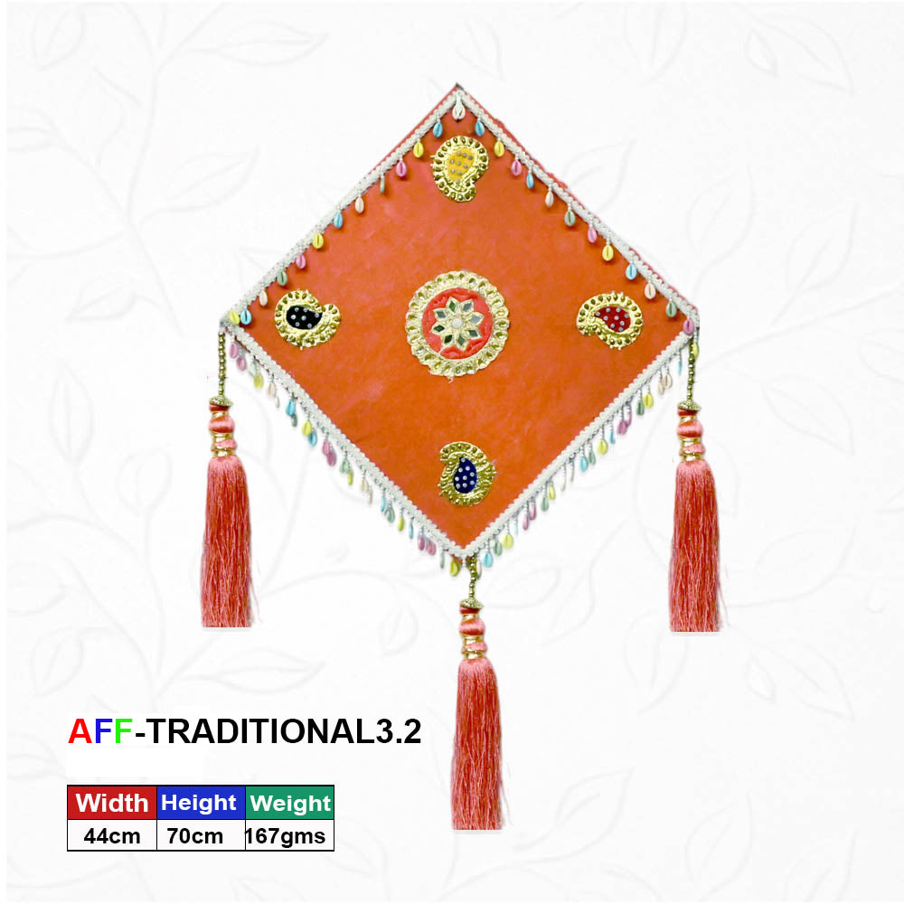 Artificial Traditional Orange Tassel Diamond