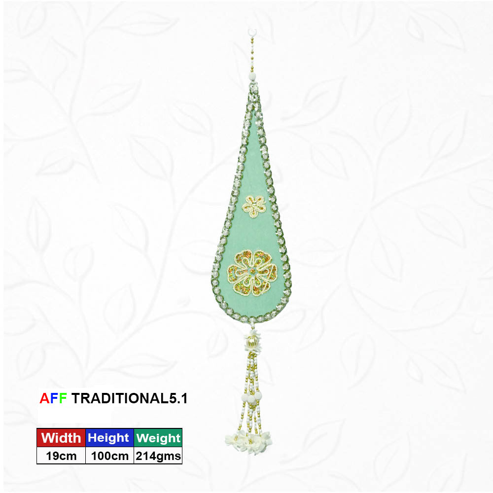 Artificial Traditional Pastel Teardrop Green Hanging