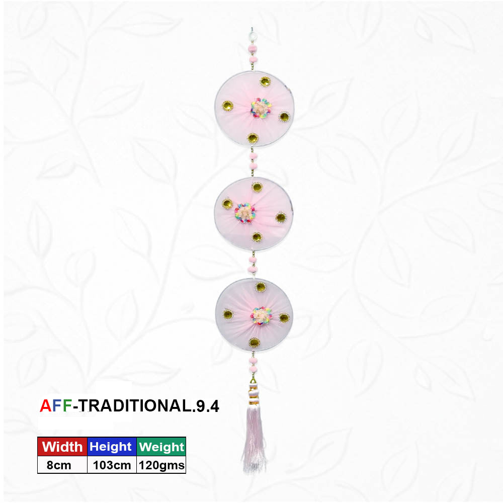 Artificial Traditional Triple Mandala Pink Hanging