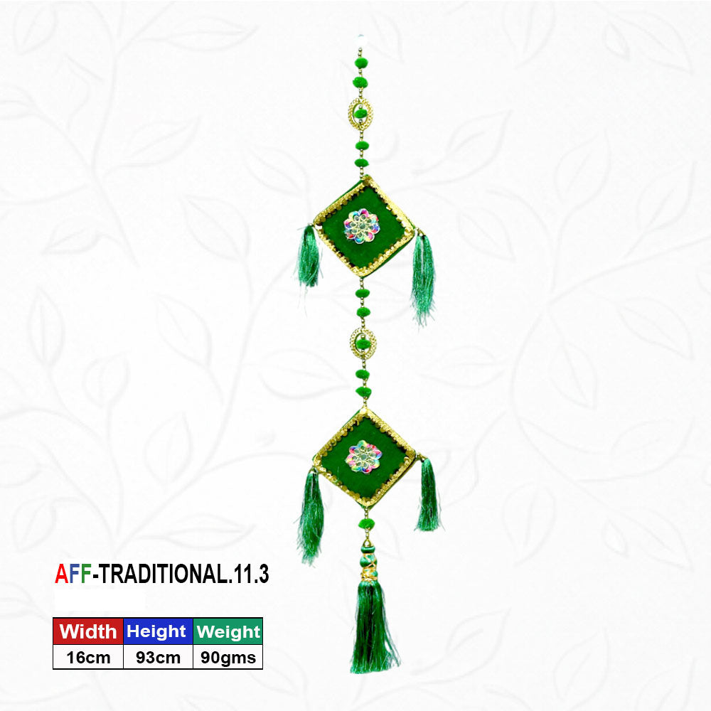 Artificial Traditional Crimson Diamond Green Hanging