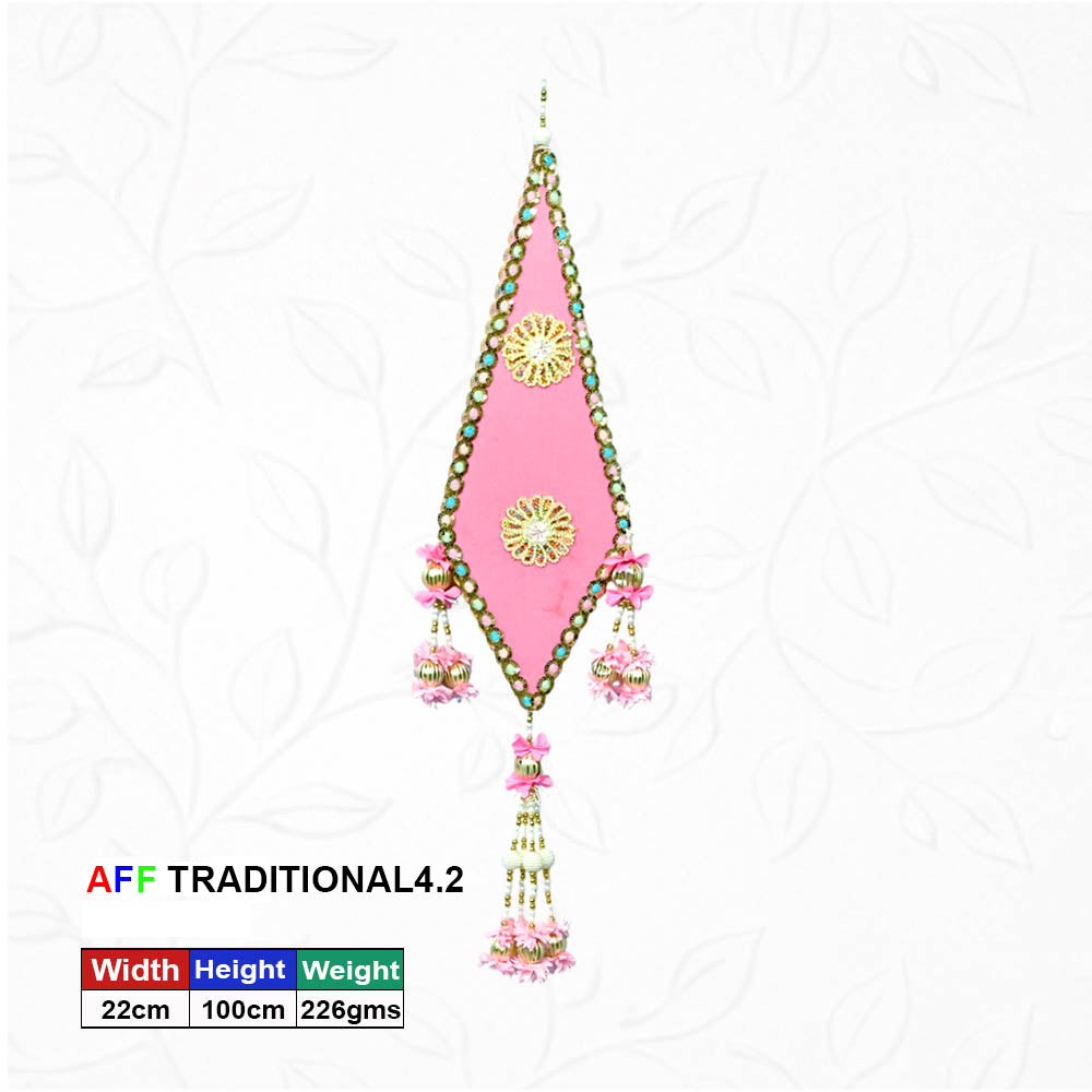 Artificial Traditional Velvet Diamond Pink Hanging
