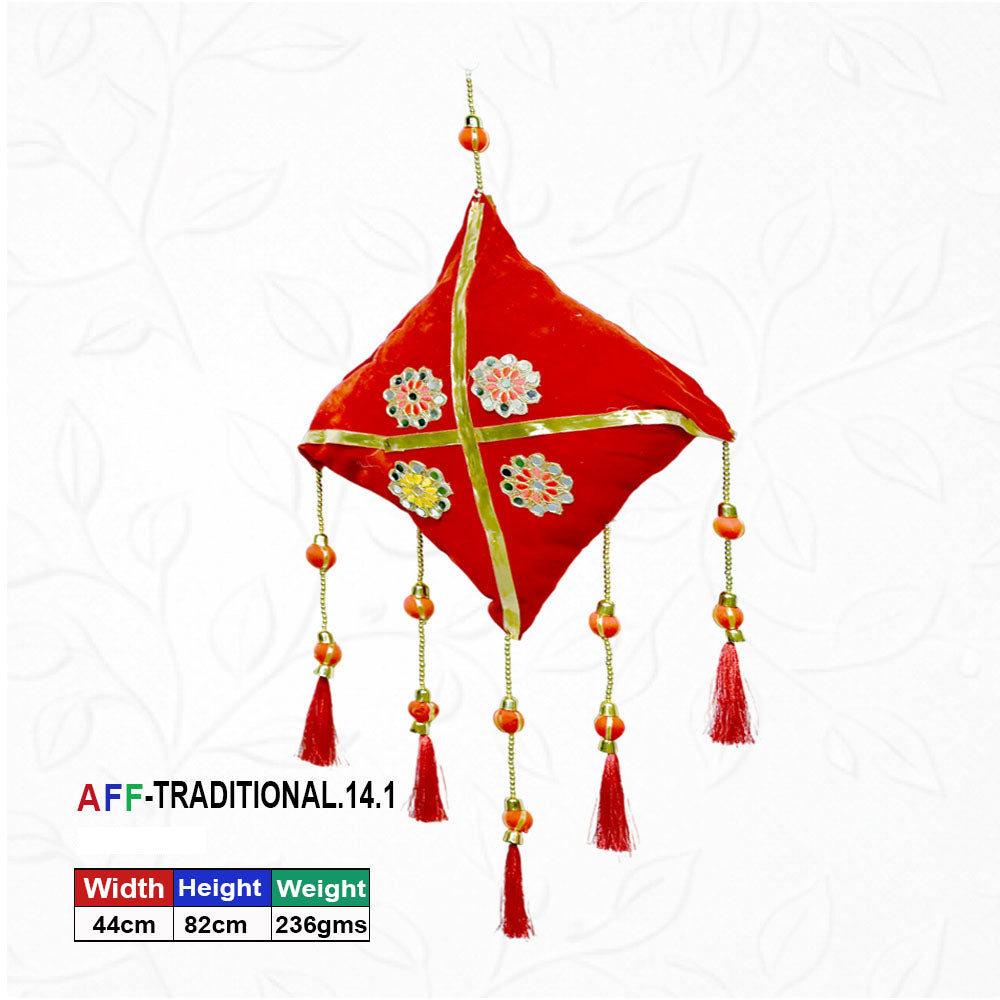 Artificial Traditional Crimson Velvet Kite Red Hanging
