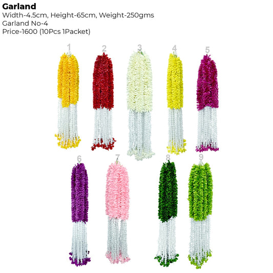 Artificial Flower Garland with plastic | AFF-Garland-4.2 | {Different colors are available}