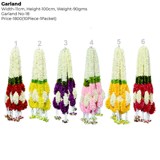 Artificial Small Flower Garland (Sakad Ladi) | AFF-Garland-14.6 | Price Rs.1800/10Pcs {Different colors are available}