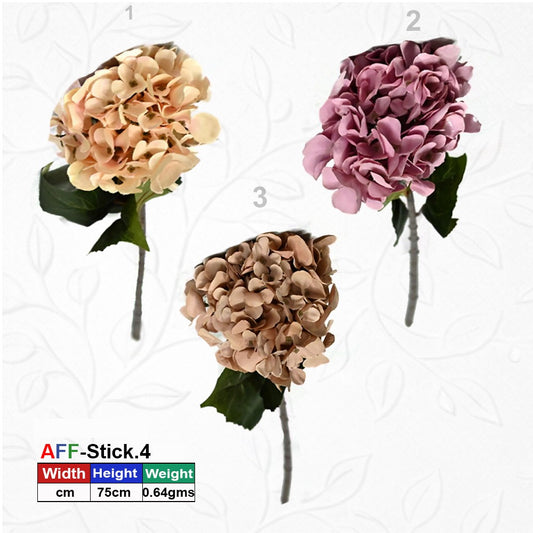 Artificial Pink Hydrangea Flower | AFF-Stick-2 | {Different colors are available}