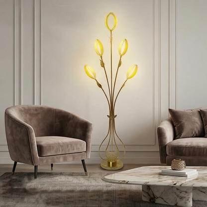 Floral Glow Modern Decorative Floor   Standing Lamp