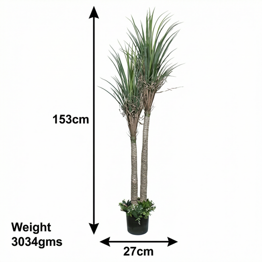 Artificial Plant Dual-Stem Dracaena Potted Tree