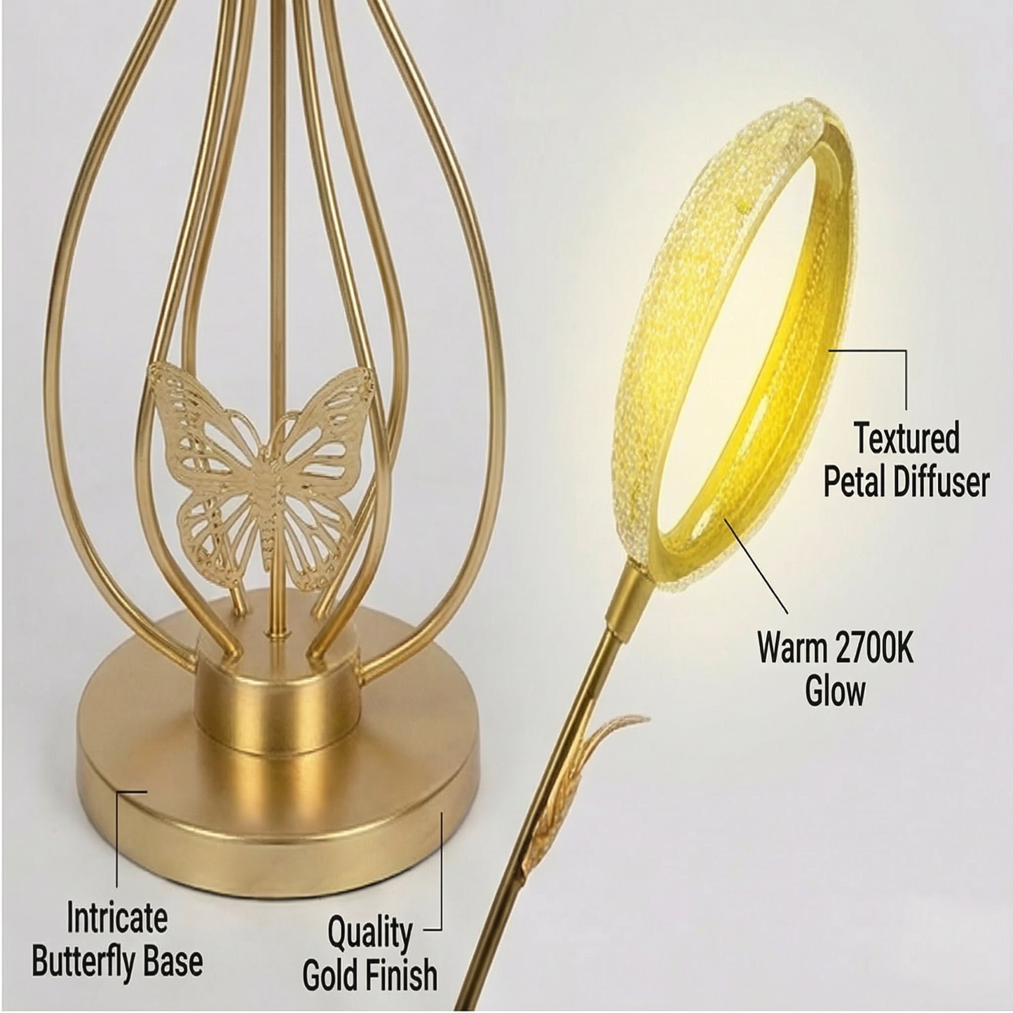 Floral Glow Modern Decorative Floor   Standing Lamp