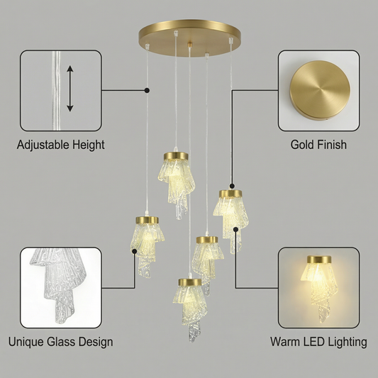 Crystal Veil Modern Decorative Pendant Hanging Light
