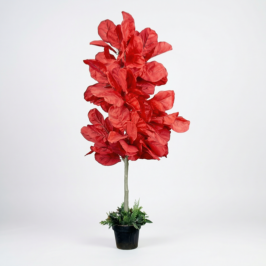 Artificial Plant Scarlet Fiddle Leaf Potted Tree