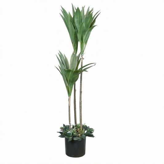 Artificial Plant Triple-Stem Yucca Potted Tree
