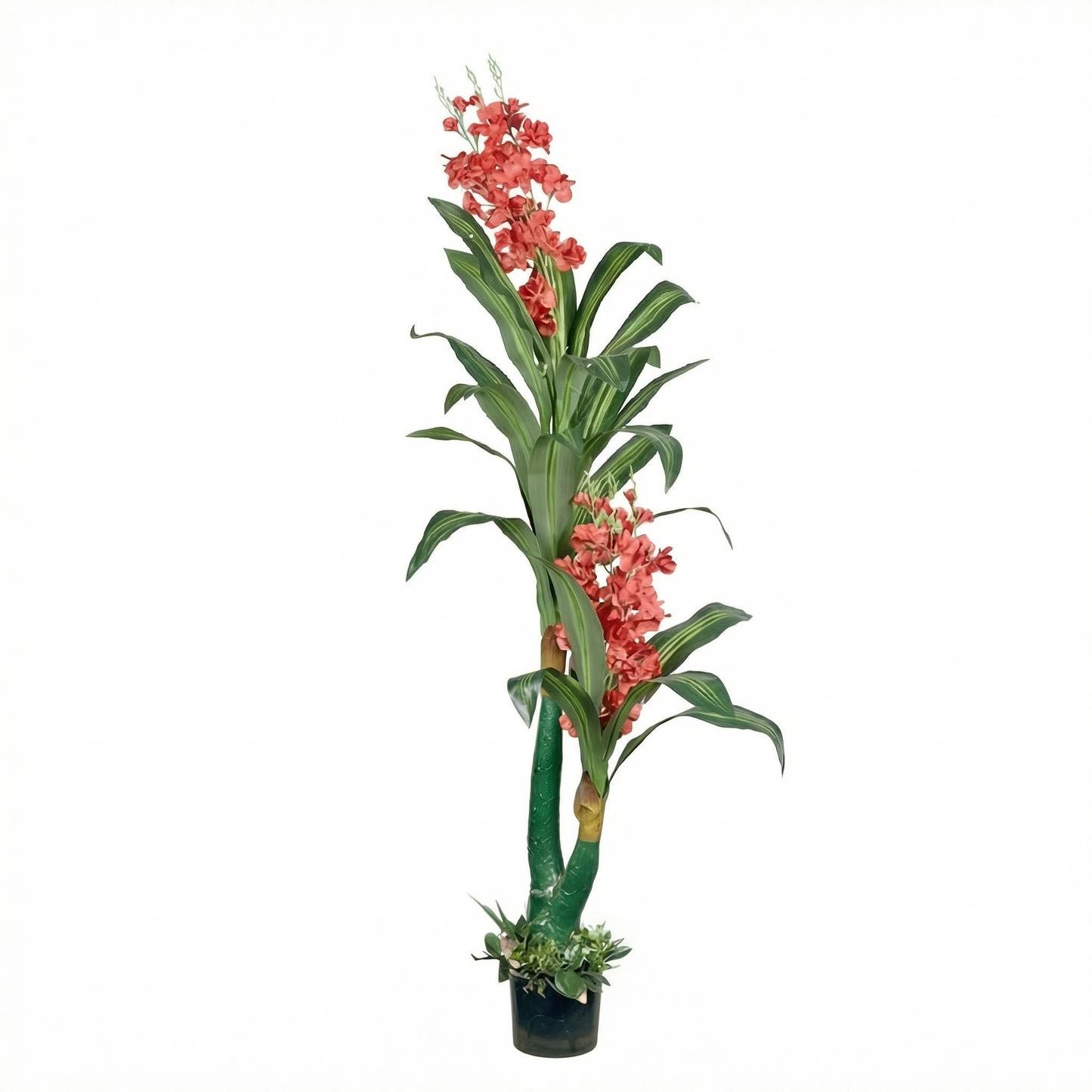 Artificial Plant Coral-Flowering Dracaena Potted Tree