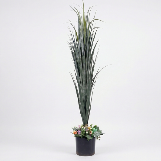 Artificial Tall Grass Plant with Wildflower Base