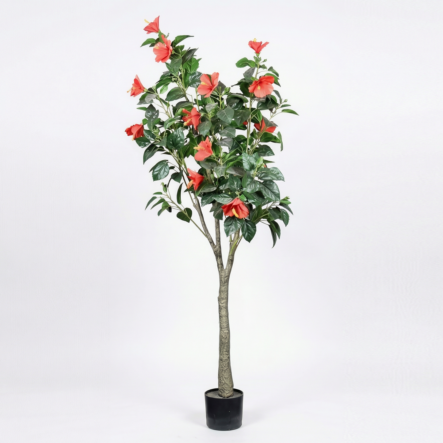 Artificial Plant Hibiscus Flowering Potted Tree