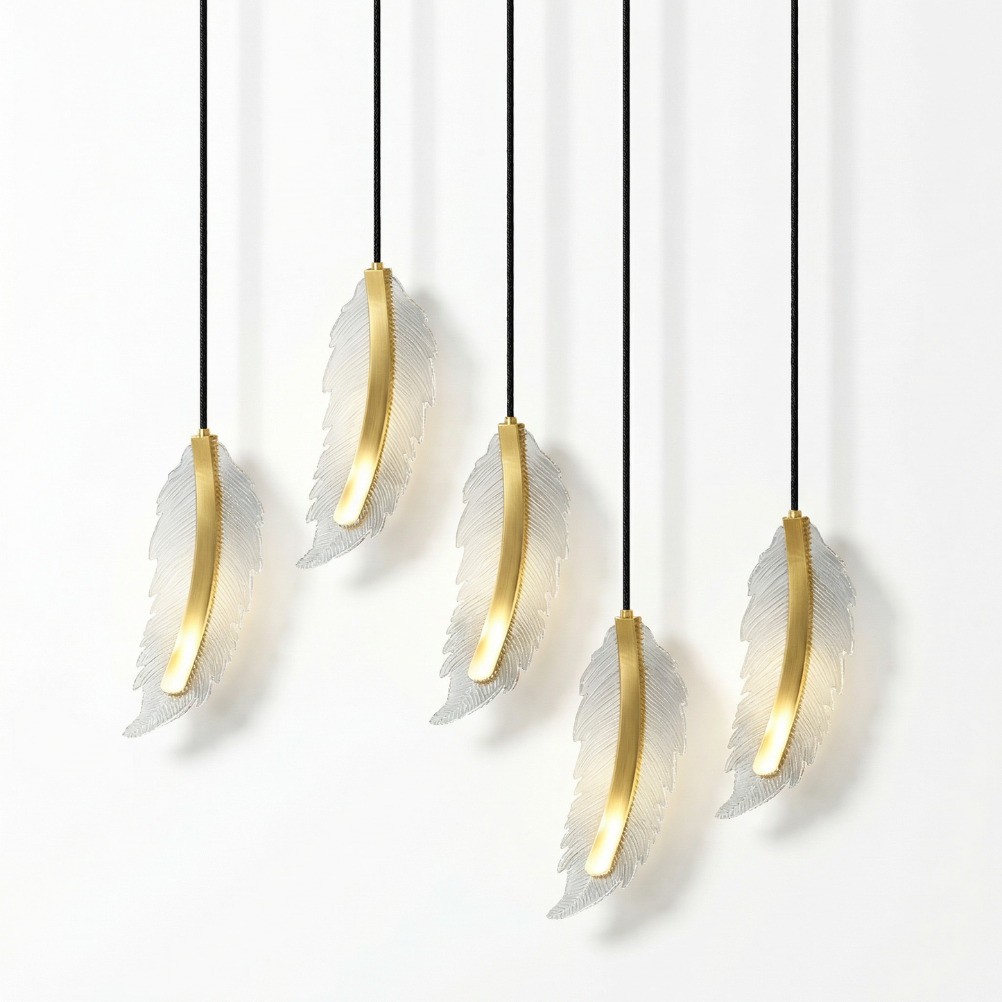 Plume Glow Modern Decorative Feather Pendant Hanging Light