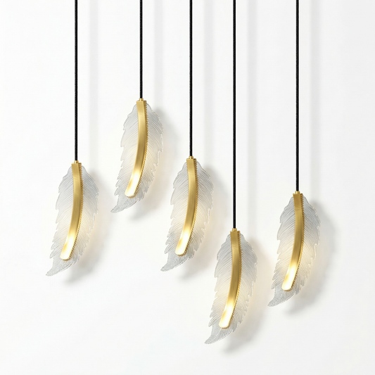 Plume Glow Modern Decorative Feather Pendant Hanging Light