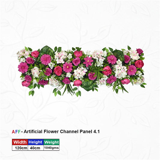 Artificial Flower Factory – Vivid Magenta & White Luxe Channel Panel | Raspberry Peony & Gerbera Row | 120cm Grand Botanical Runner for Wedding Stages, Mandaps, & High-End Events