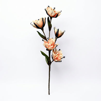 Artificial Peach Magnolia Stick 120 cm – Real Touch Tall Faux Flower Stem for Floor Vase & Home Décor