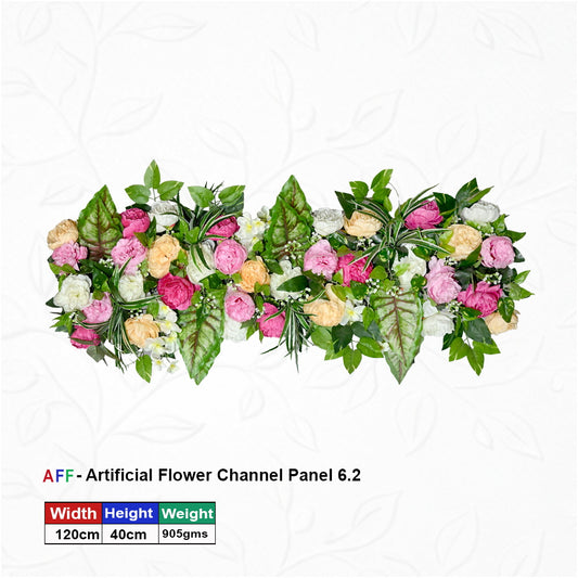 Artificial Flower Factory – Sunset Peony |Vibrant Peony & Caladium Channel Panel | Candy Pink & Warm Apricot Row | 120cm Premium Floral Arrangement for Garden-Themed Weddings, Tropical Soirées, & High-End Retail Decor