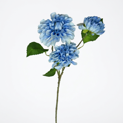 Artificial Blue Chrysanthemum Flower Stick – Real Touch Faux Pom-pom Bloom Stem for Vase & Home Décor