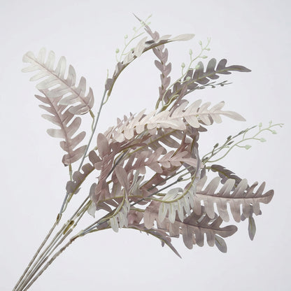 Artificial Silver Fern Leaf Bunch 55 cm – Real Touch Faux Foliage Bunch for Vase & Home Décor