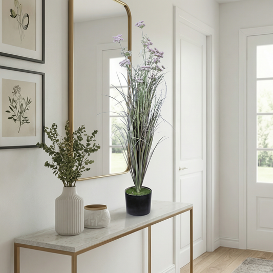 Artificial Plant Pink Statice Meadow Grass Potted Plant