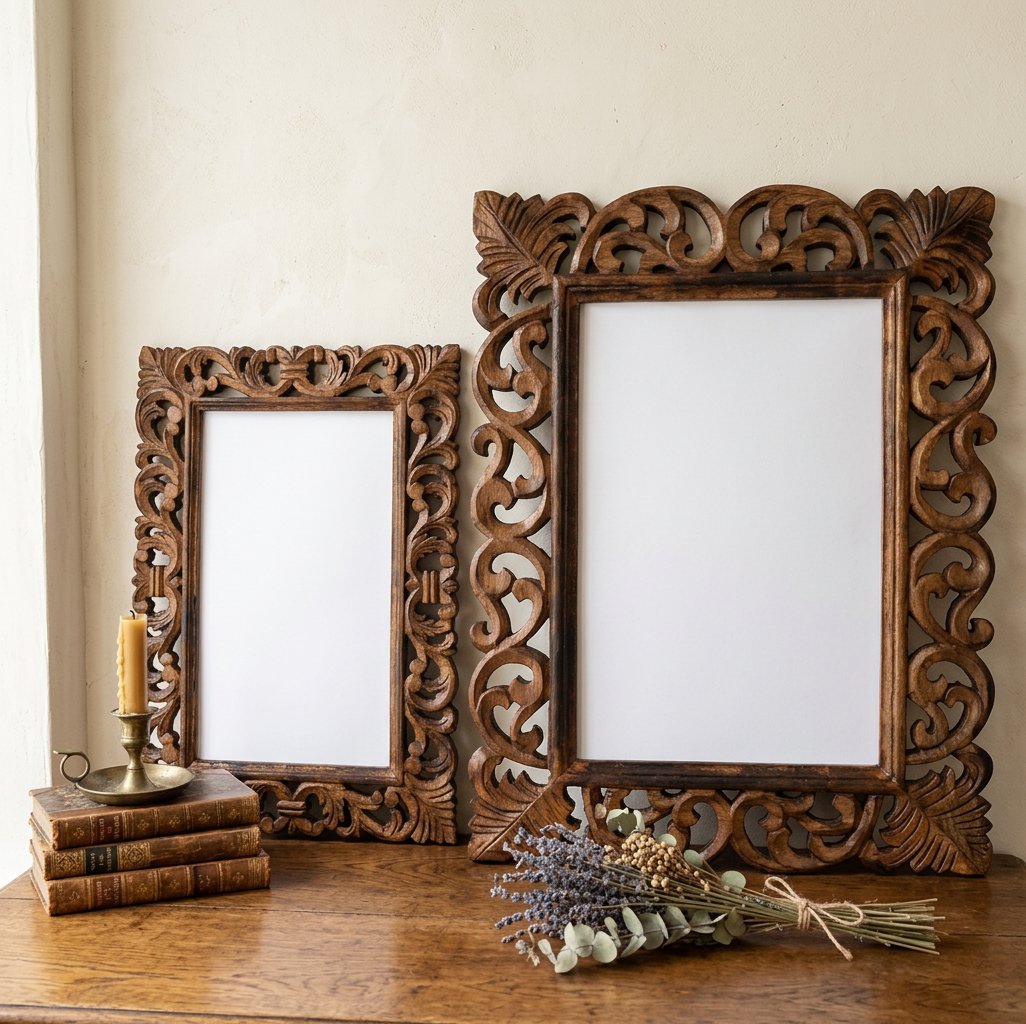 Handcrafted Wooden Frame – Wall Decor Frame for Photos, Art & Mirrors (2 Sizes)