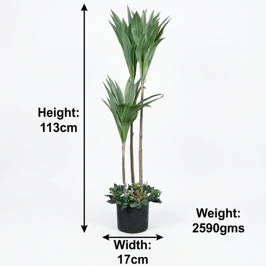 Artificial Plant Triple-Stem Yucca Potted Tree