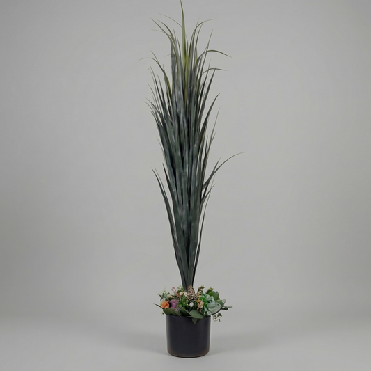 Artificial Tall Grass Plant with Wildflower Base