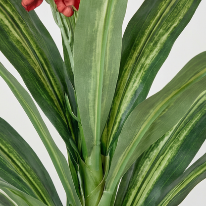 Artificial Plant Coral-Flowering Dracaena Potted Tree