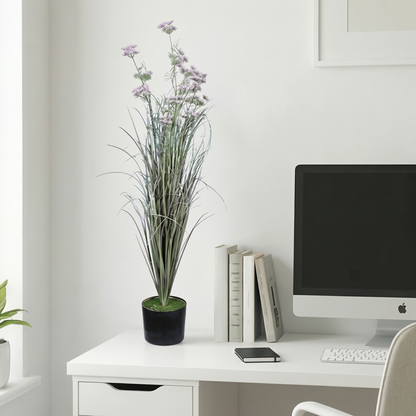 Artificial Plant Pink Statice Meadow Grass Potted Plant