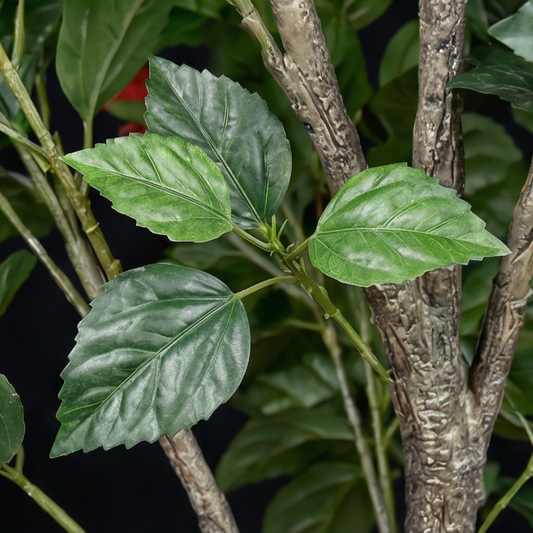 Artificial Plant Hibiscus Flowering Potted Tree