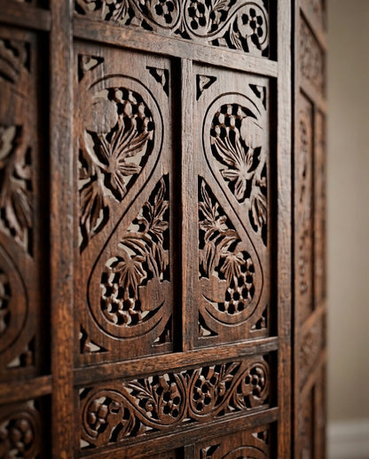 Handcrafted Wooden Partition Jali – Decorative Room Divider & Lattice Screen for Home & Office