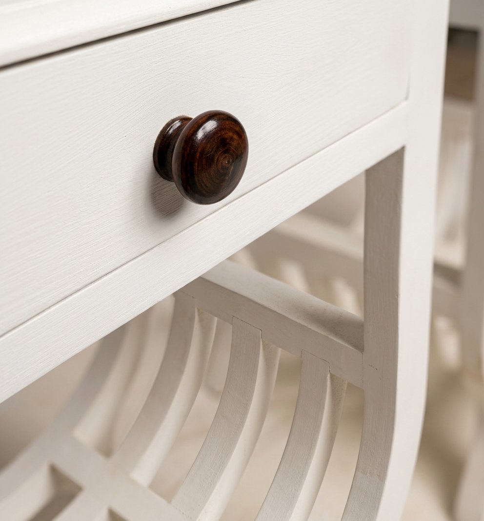 Handcrafted Wooden Side Table – Solid Wood Accent Table for Living Room & Bedroom