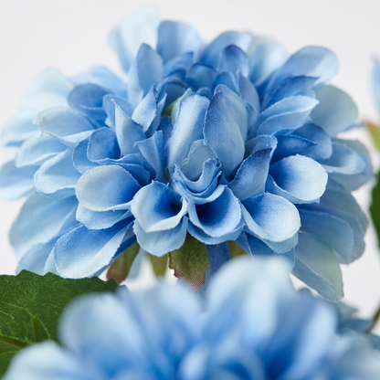 Artificial Blue Chrysanthemum Flower Stick – Real Touch Faux Pom-pom Bloom Stem for Vase & Home Décor